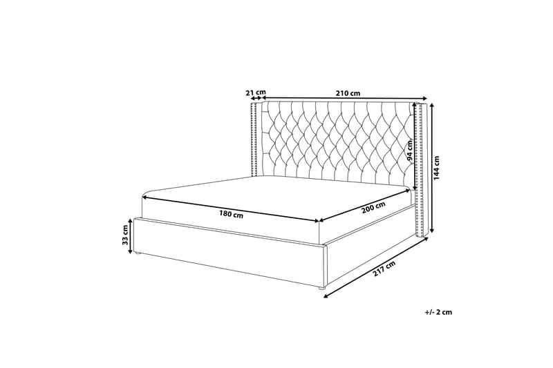 Dobbeltseng Crispijana 180x200 cm - Beige - Sengeramme & sengestamme