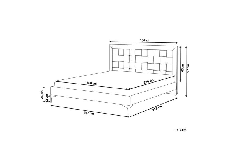 Dobbeltseng Darhult 160x200 cm - Grå - Møbler - Senger - Sengeramme & sengestamme