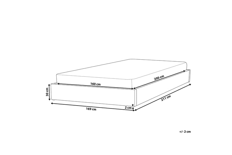 Dobbeltseng Dinan 160 | 200 cm - Grå - Sengeramme & sengestamme