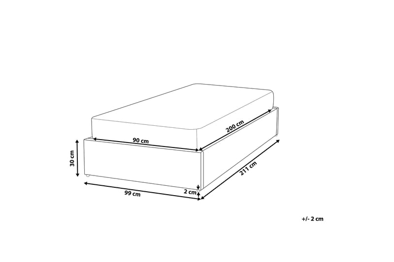 Dobbeltseng Dinan 90 | 200 cm - Grå - Sengeramme & sengestamme