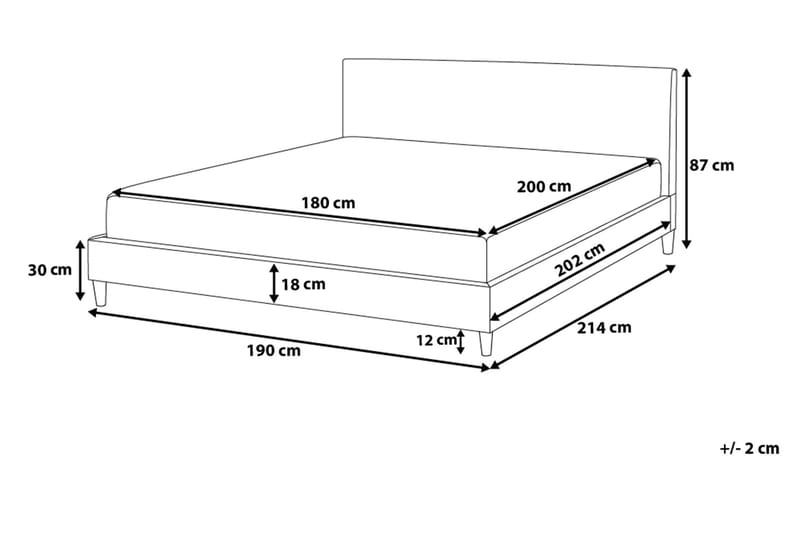 Dobbeltseng Fitou 180 | 200 cm - Blå - Sengeramme & sengestamme