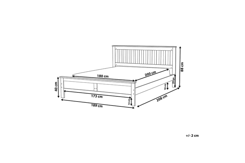 Dobbeltseng Mayenne 180 | 200 cm - Hvit - Sengeramme & sengestamme