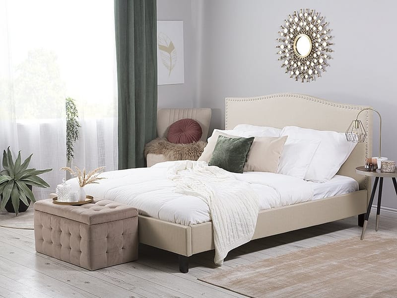 Dobbeltseng Montpellier 180 | 200 cm - Beige - Sengeramme & sengestamme