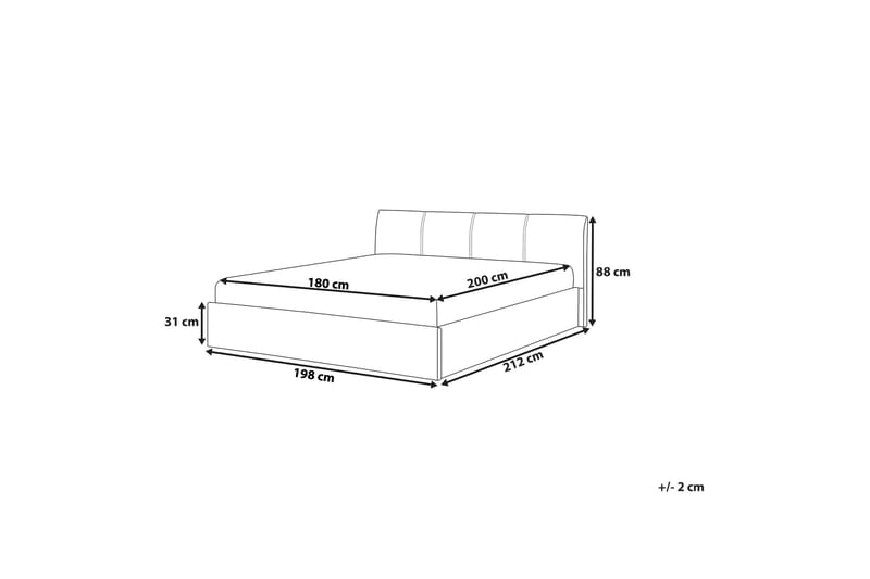 Dobbeltseng Orbey 180 | 200 cm - Beige - Sengeramme & sengestamme