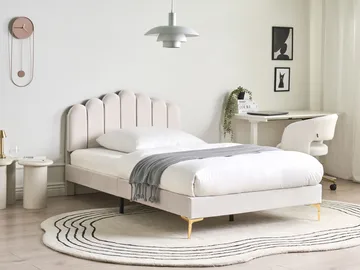 Dobbeltseng Sauvian 120x200 cm - Off-White - Møbler - Senger - Sengeramme & sengestamme