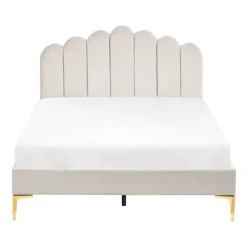 Dobbeltseng Sauvian 120x200 cm - Off-White - Møbler - Senger - Sengeramme & sengestamme