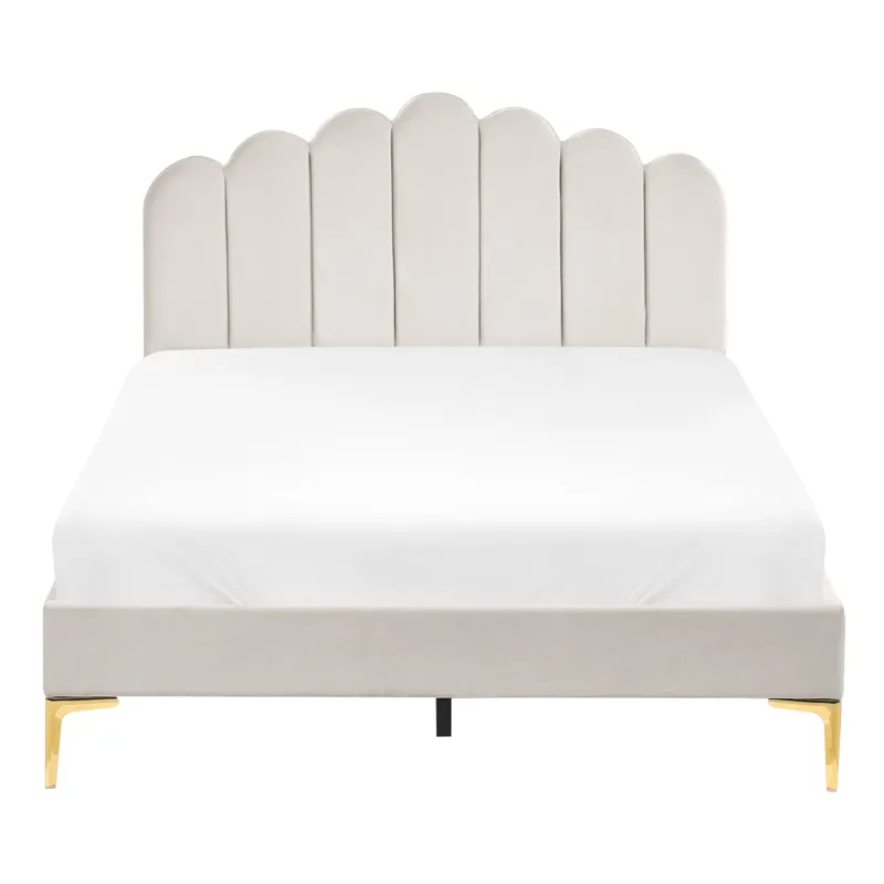 Dobbeltseng Sauvian 120x200 cm - Off-White - Møbler - Senger - Sengeramme & sengestamme