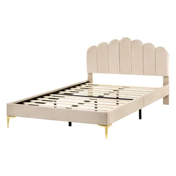 Dobbeltseng Sauvian 140x200 cm - Beige - Møbler - Senger - Sengeramme & sengestamme