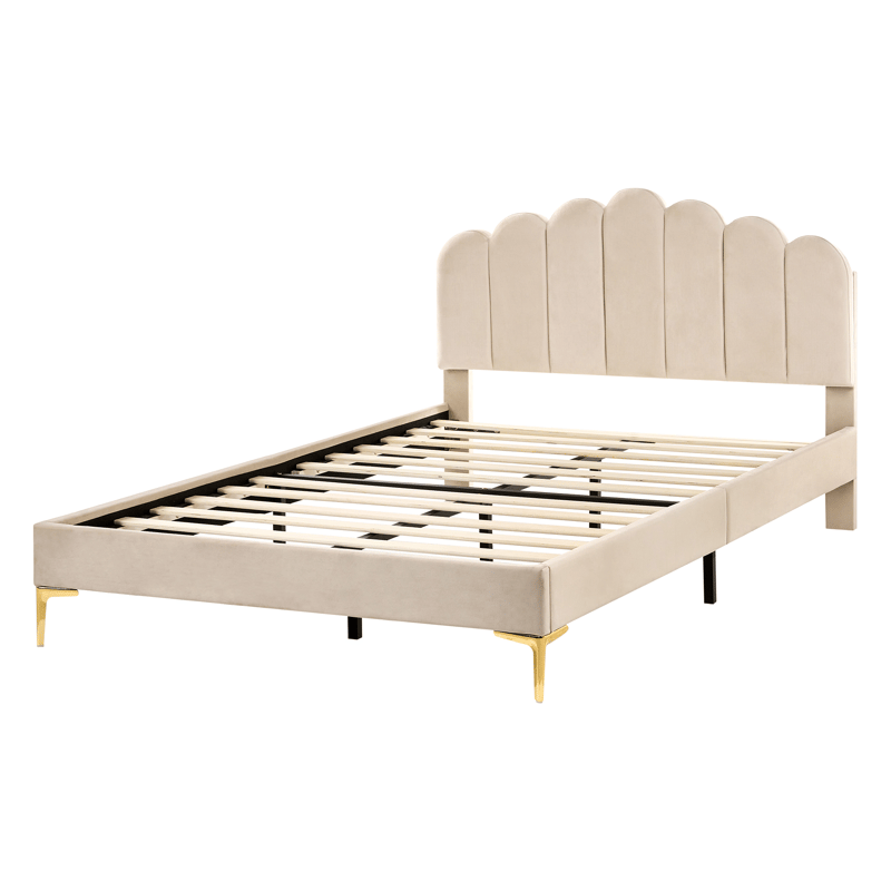 Dobbeltseng Sauvian 140x200 cm - Beige - Møbler - Senger - Sengeramme & sengestamme