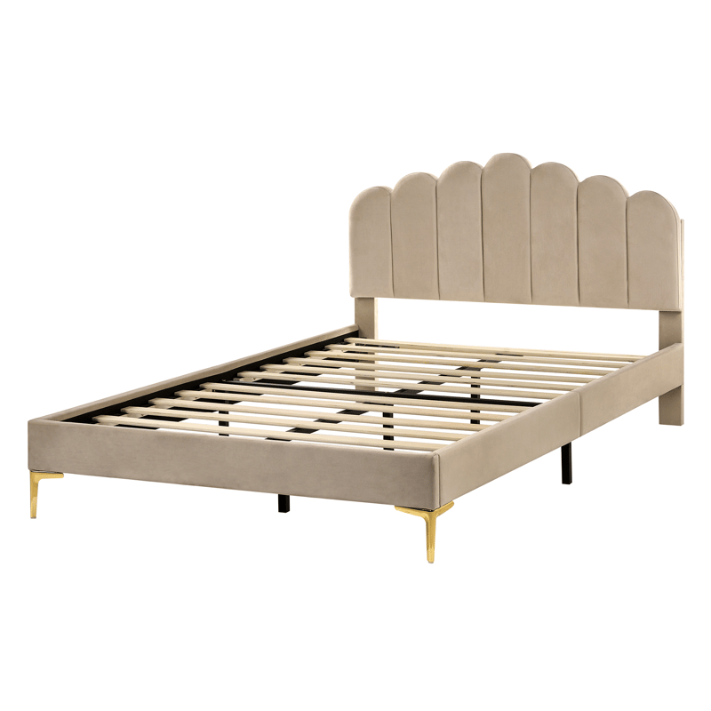 Dobbeltseng Sauvian 140x200 cm - Taupe - Møbler - Senger - Sengeramme & sengestamme