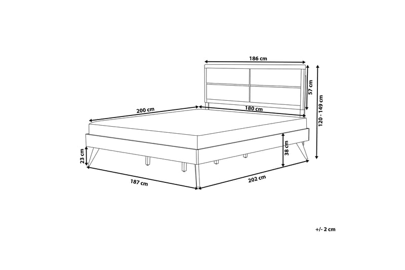 Dobbeltseng Poissy 180 | 200 cm - Tre | Natur - Sengeramme & sengestamme