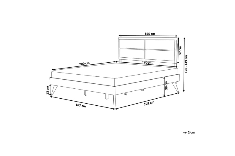 Dobbeltseng Poissy 160 | 200 cm - Tre | Natur - Sengeramme & sengestamme