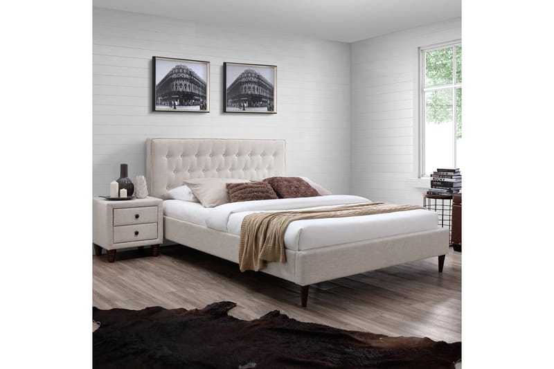 Emilia Seng 160x200 cm Beige - Møbler - Senger - Sengeramme & sengestamme