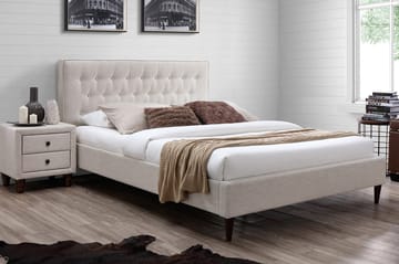 Emilia Seng 90x200 cm Lysebeige - Møbler - Senger - Sengeramme & sengestamme