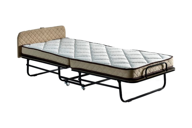 Folding Bed Hvit|Svart, Hvit / Svart