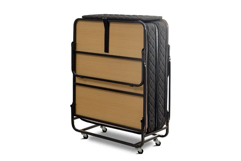 Folding Bed Hvit|Svart, Svart/Natur