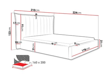 Garson Sengeramme 160x200 cm - Blå - Møbler - Senger - Sengeramme & sengestamme