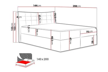 Hayton Sengepakke med Oppbevaring 140x200 cm med Sengegavl + Overmadrass - Grønn - Møbler - Senger - Sengeramme & sengestamme