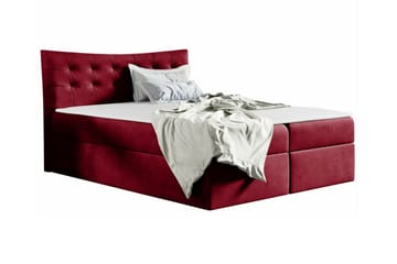Hayton Sengepakke med Oppbevaring 180x200 cm i Stoff med Sengegavl + Overmadrass - Rød - Møbler - Senger - Sengeramme & sengestamme