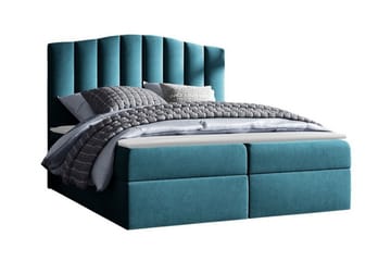 Herstello Sengeramme med Oppbevaring 160x200 cm i Velour med Sengegavl - Petrol - Møbler - Senger - Sengeramme & sengestamme