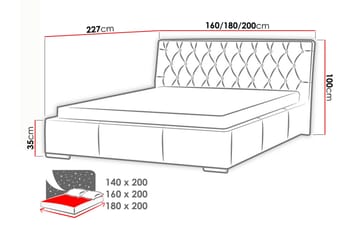 Junkerdal Seng 160x200 - Hvit - Møbler - Senger - Sengeramme & sengestamme