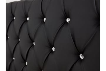 Junkerdal Sengepakke 160x200 cm i Kunstlær med Sengegavl + Overmadrass - Svart - Møbler - Senger - Sengeramme & sengestamme