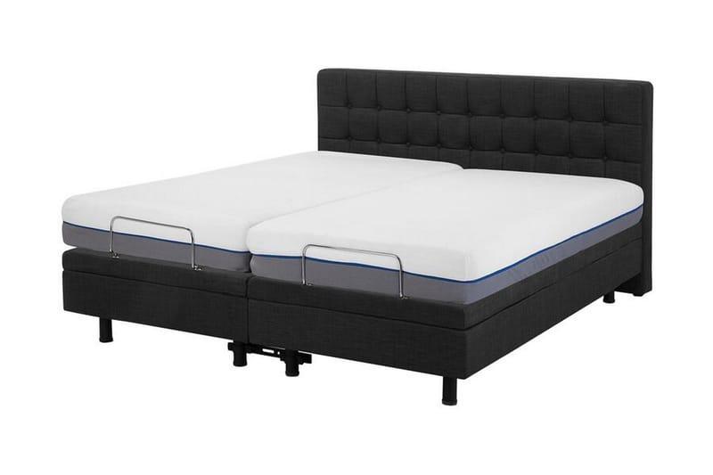 Kabbebo Sengepakke – Dobbeltseng 160x200 cm i Stoff med Sengegavl + Overmadrass - Grå - Møbler - Senger - Sengeramme & sengestamme
