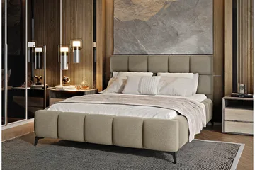 Kamble Sengeramme med Oppbevaring 140x200 cm - Beige - Møbler - Senger - Sengeramme & sengestamme