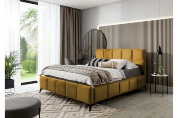 Kamble Sengeramme med Oppbevaring 140x200 cm - Gul - Møbler - Senger - Sengeramme & sengestamme