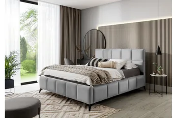 Kamble Sengeramme med Oppbevaring 140x200 cm - Lysegrå - Møbler - Senger - Sengeramme & sengestamme
