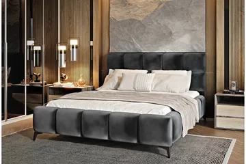 Kamble Sengeramme med Oppbevaring 140x200 cm - Mørkegrå - Møbler - Senger - Sengeramme & sengestamme
