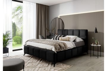 Kamble Sengeramme med Oppbevaring 140x200 cm - Svart - Møbler - Senger - Sengeramme & sengestamme