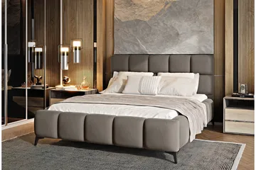 Kamble Sengeramme med Oppbevaring 160x200 cm - Beige - Møbler - Senger - Sengeramme & sengestamme