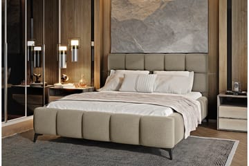 Kamble Sengeramme med Oppbevaring 160x200 cm - Beige - Møbler - Senger - Sengeramme & sengestamme