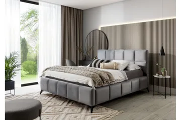 Kamble Sengeramme med Oppbevaring 160x200 cm - Grå - Møbler - Senger - Sengeramme & sengestamme