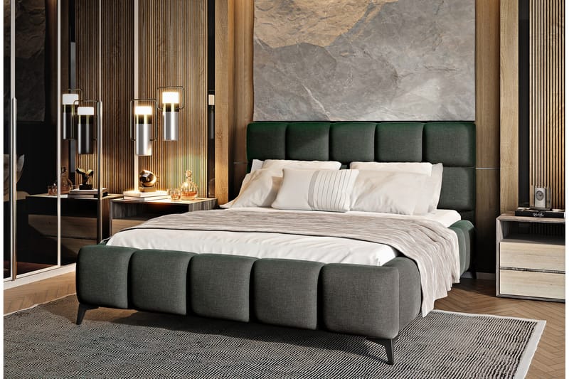 Kamble Sengeramme med Oppbevaring 160x200 cm - Mørkegrå - Møbler - Senger - Sengeramme & sengestamme