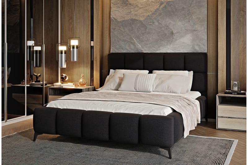 Kamble Sengeramme med Oppbevaring 160x200 cm - Svart - Møbler - Senger - Sengeramme & sengestamme