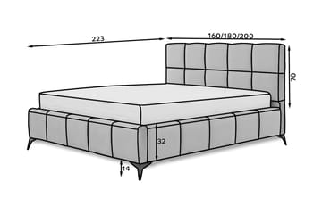 Kamble Sengeramme med Oppbevaring 160x200 cm - Turkis - Møbler - Senger - Sengeramme & sengestamme