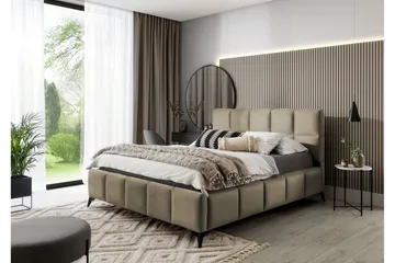 Kamble Sengeramme med Oppbevaring 180x200 cm - Beige - Møbler - Senger - Sengeramme & sengestamme