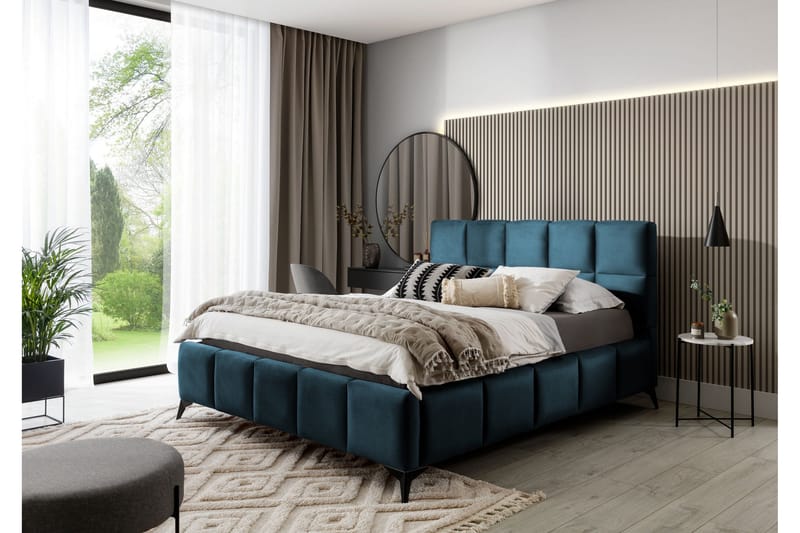 Kamble Sengeramme med Oppbevaring 180x200 cm - Blå - Møbler - Senger - Sengeramme & sengestamme