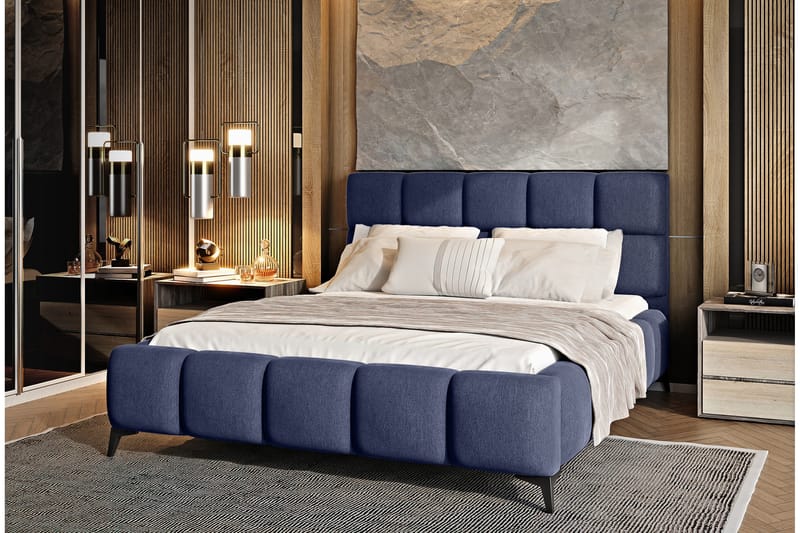 Kamble Sengeramme med Oppbevaring 180x200 cm - Blå - Møbler - Senger - Sengeramme & sengestamme