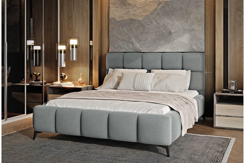 Kamble Sengeramme med Oppbevaring 180x200 cm - Mørkegrå - Møbler - Senger - Sengeramme & sengestamme