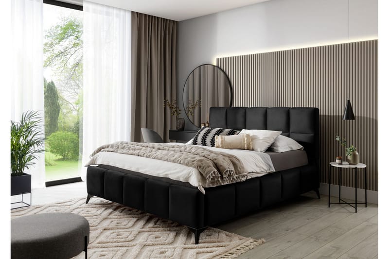 Kamble Sengeramme med Oppbevaring 180x200 cm - Svart - Møbler - Senger - Sengeramme & sengestamme