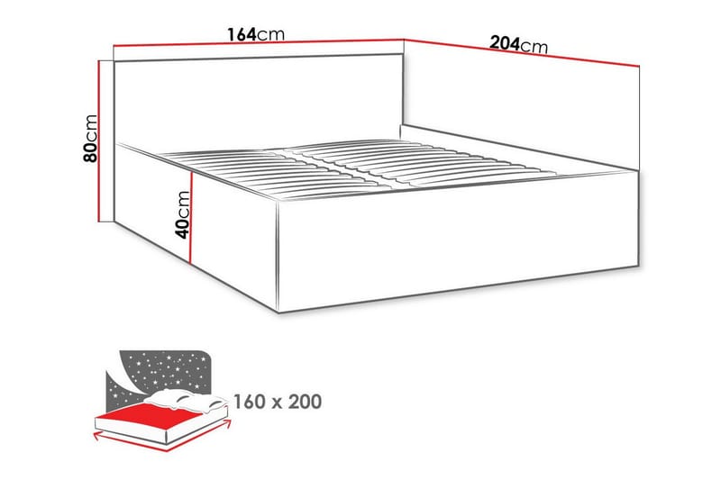 Kintore Sengeramme 160x200 cm - Hvid - Møbler - Senger - Sengeramme & sengestamme