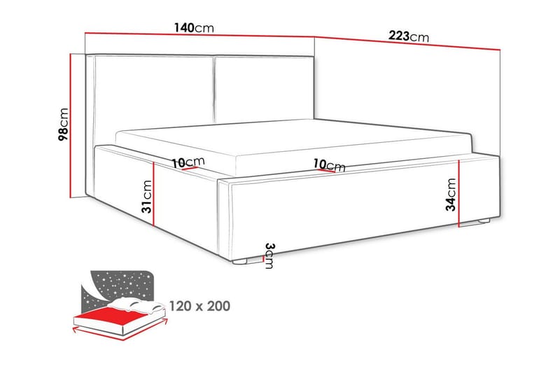 Knocklong Sengeramme 120x200 cm - Møbler - Senger - Sengeramme & sengestamme