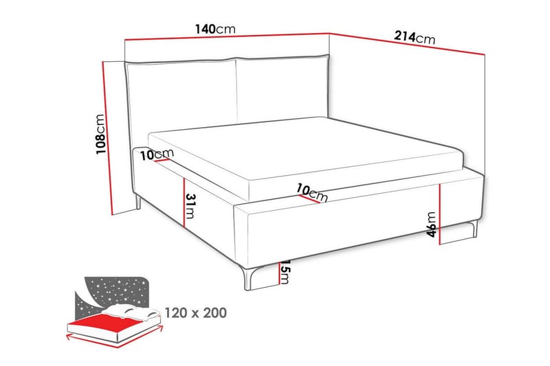 Knocklong Sengeramme 120x200 cm - Møbler - Senger - Sengeramme & sengestamme