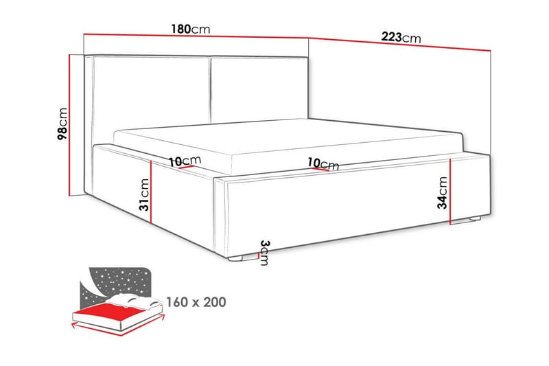 Knocklong Sengeramme 160x200 cm - Møbler - Senger - Sengeramme & sengestamme