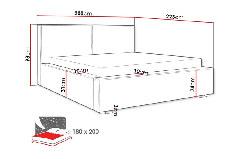 Knocklong Sengeramme 180x200 cm - Møbler - Senger - Sengeramme & sengestamme