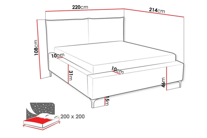 Knocklong Sengeramme 200x200 cm - Møbler - Senger - Sengeramme & sengestamme