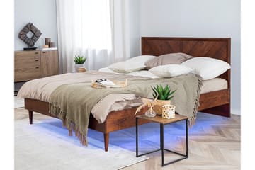 Kontinentalseng Losolla med LED 140x200 - Tre|Natur - Møbler - Senger - Sengeramme & sengestamme